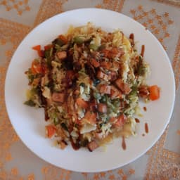 Homemade Vegan tofu veggie dinner