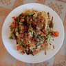Homemade Vegan tofu veggie dinner