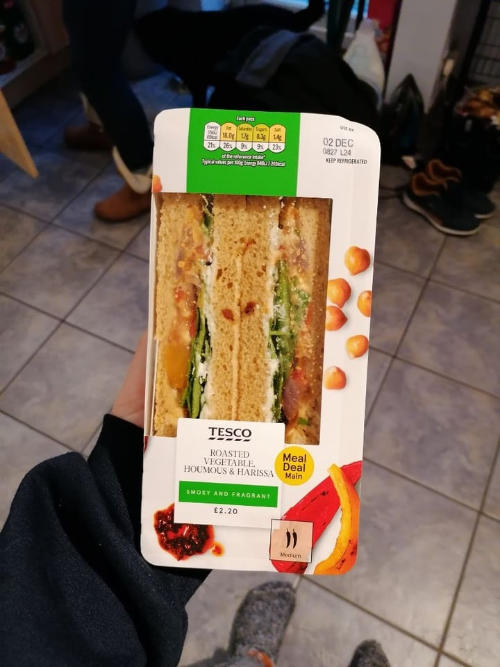 review photo of Tesco Roasted vegetable and harissa sandwich meal deal shared by @louievarley on 06 Dec 2019 - review