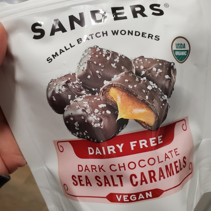 photo of Sanders Dairy Free/Vegan Dark Chocolate Sea Salt Caramels shared by @emilypaulsen on  24 Dec 2021 - review