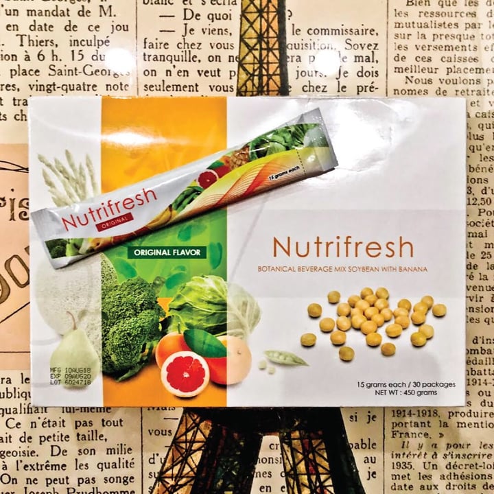 review photo of Nutrifresh Botanical Beverage Mix Soybean with Banana shared by @alettertovegans on 03 Sep 2019 - review