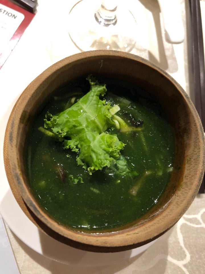 photo of LingZhi Vegetarian - Liat Towers Braised Organic Kale Broth served in Bamboo Cup shared by @storro on  29 Jul 2019 - review