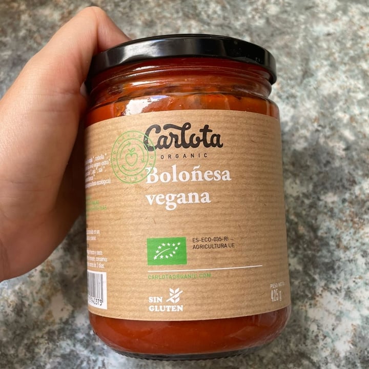 photo of Carlota Organic Salsa Boloñesa Vegana shared by @jessvv on  23 May 2022 - review