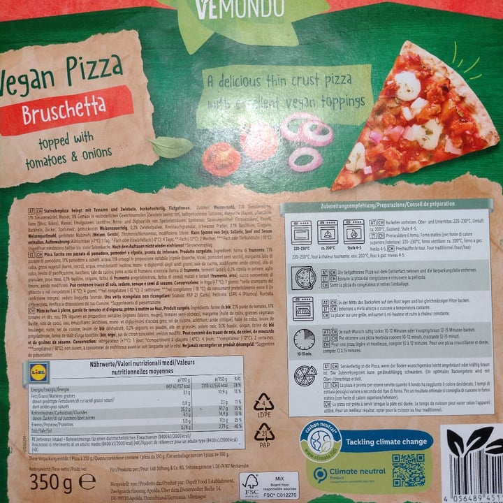 photo of Vemondo Vegan Pizza Bruschetta shared by @blupsigadupsi on  28 Apr 2022 - review