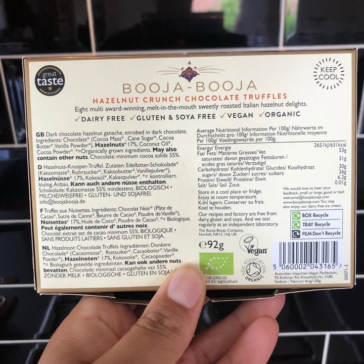 photo of Booja-Booja Hazelnut Crunch Truffles shared by @southernveganupnorth on  09 Sep 2021 - review