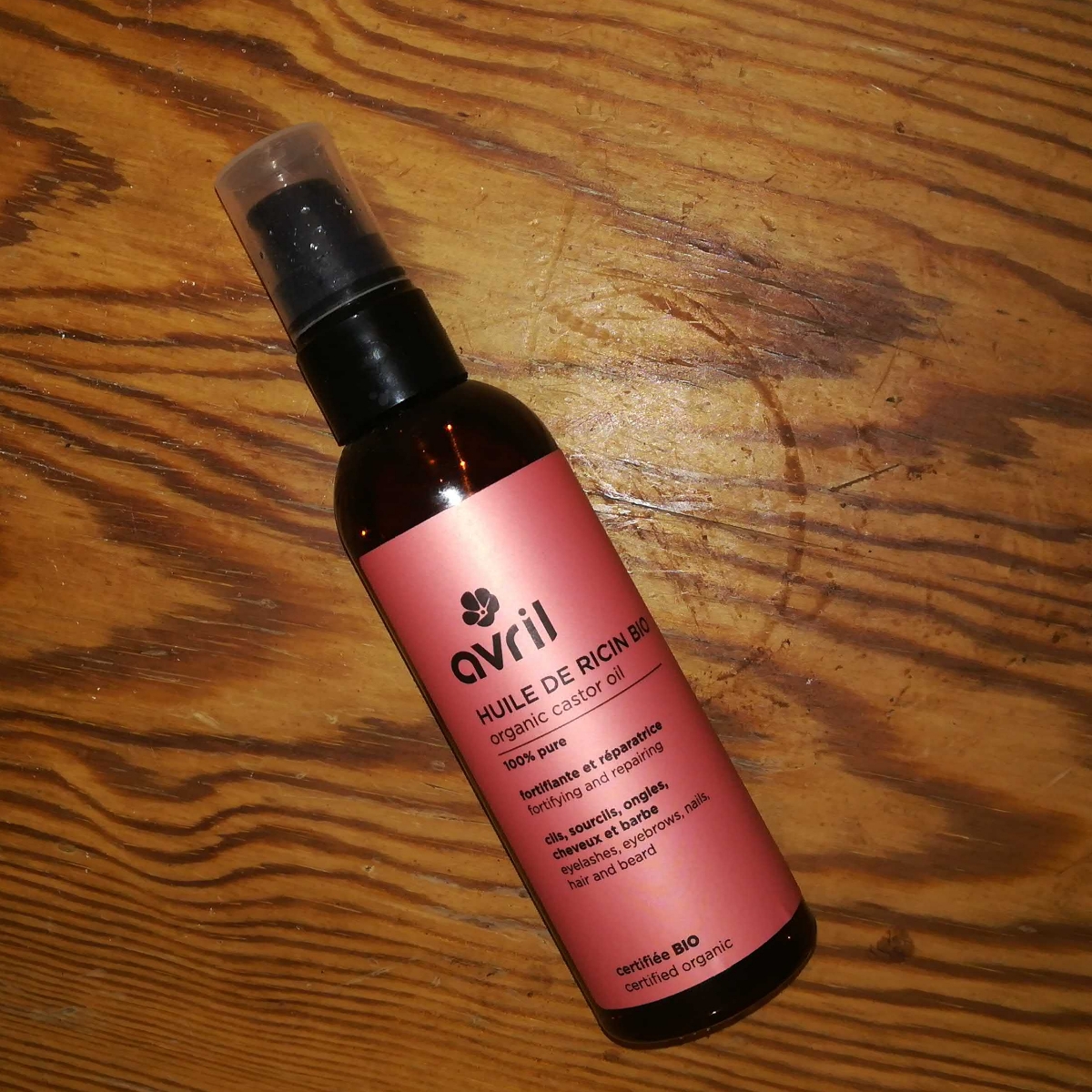 Avril Bio-Rizinusöl 100 Ml – Kaltgepresst, 100% Rein, Für Haare, Wimpern, Augenbrauen & Nägel, Dermatologisch Getestet