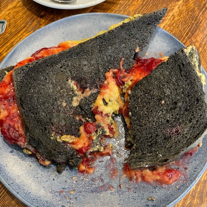 photo of Plantarium Cafe Vegan garlic cheese & cranberry on charcoal bread shared by @dancingcat on  09 Mar 2022 - review
