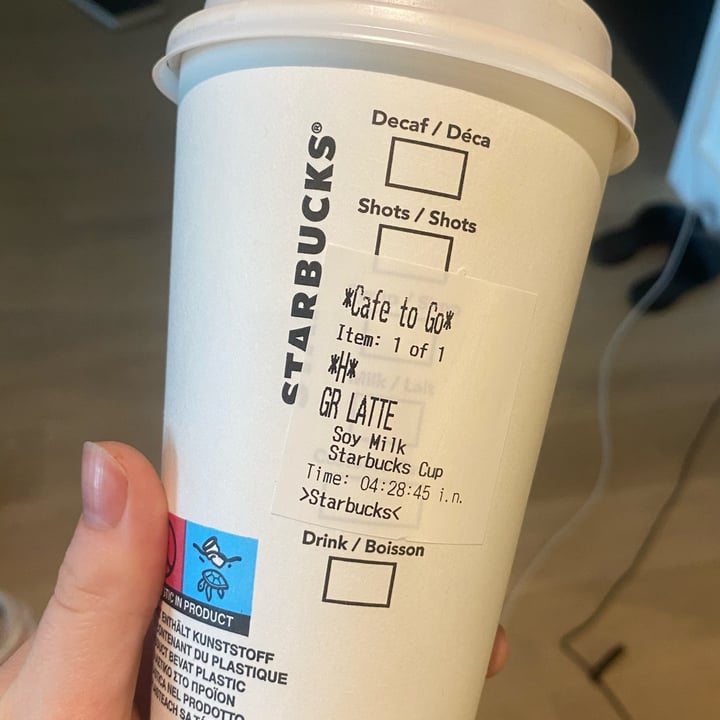 photo of Starbucks Soy Latte shared by @mkeane on  25 Aug 2022 - review
