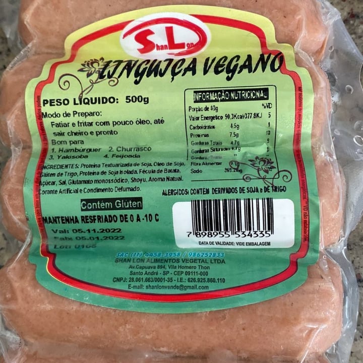 photo of ShanLon Linguiça Vegano shared by @crisqui on  10 May 2022 - review