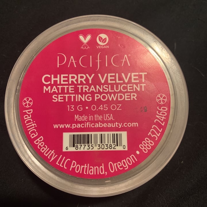 review photo of Pacifica Pacifica Cherry Velvet Matte Translucent Setting Powder shared by @veganmetaljax on 03 Jan 2020 - review