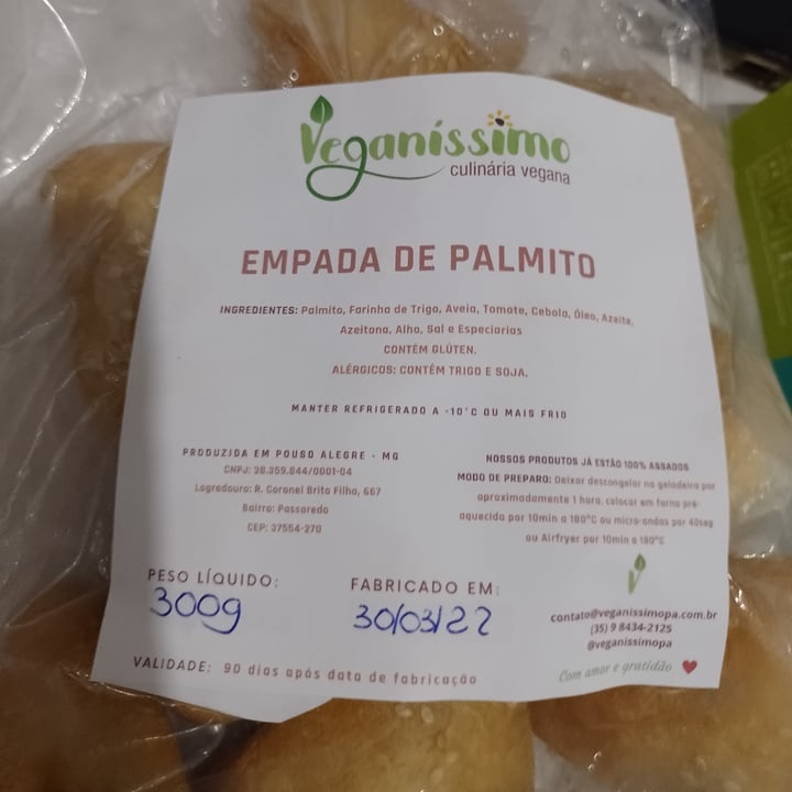 photo of veganissimo Empadas de palmito shared by @nandagaia on  28 Apr 2022 - review