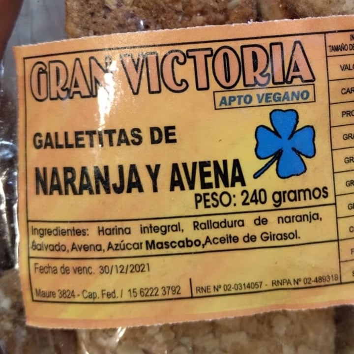 photo of Gran Victoria Galletitas De Naranja Y Avena shared by @verodamico on  25 Oct 2021 - review