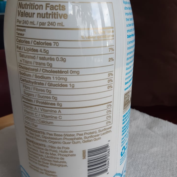 photo of Ripple Foods Unsweetened Original Plant-Based Milk shared by @hbchic on  28 Feb 2021 - review