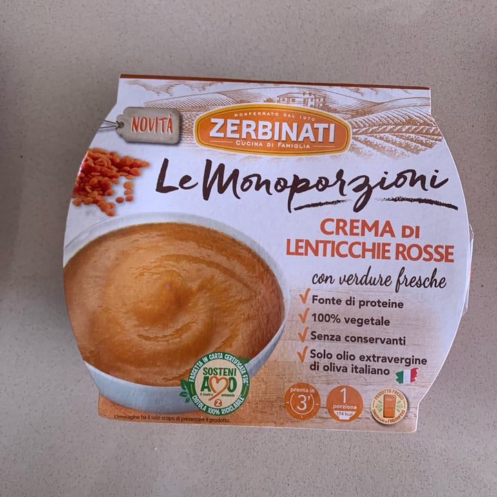 photo of Zerbinati Crema di lenticchie rosse shared by @stefagnam on  12 Apr 2022 - review