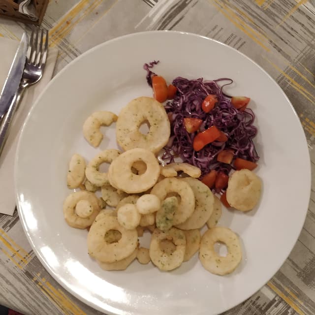 Photo of the dish “Calamari felici: daikon fritto, con alga nori”