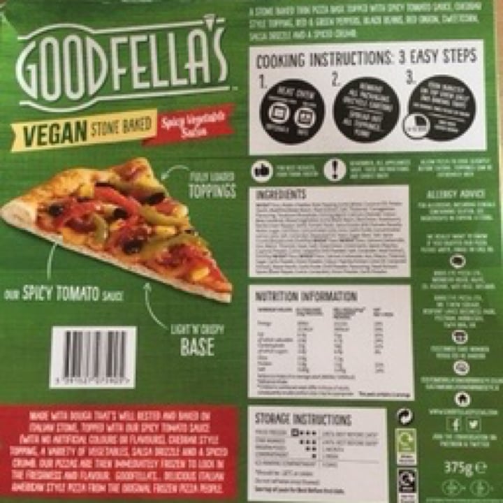 photo of Goodfella's Goodfellas spicy vegetable salsa stonebaked pizza shared by @chazzybeanxo on  09 Aug 2020 - review