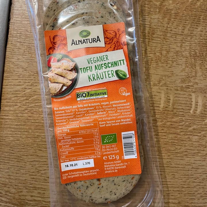 Alnatura Veganer Tofu Aufschnitt Kräuter Review abillion