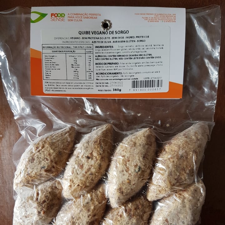 photo of Food Sense quibe vegano de sorgo shared by @liataubate12345 on  21 Jun 2022 - review