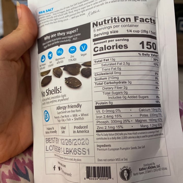 photo of SuperSeedz Gourmet Pumpkin Seeds (Sea Salt) shared by @niketa on  31 Jan 2020 - review