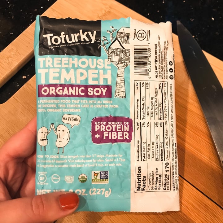 photo of Tofurky Treehouse Tempeh Organic Soy shared by @cheerfulchickpea on  09 Oct 2020 - review