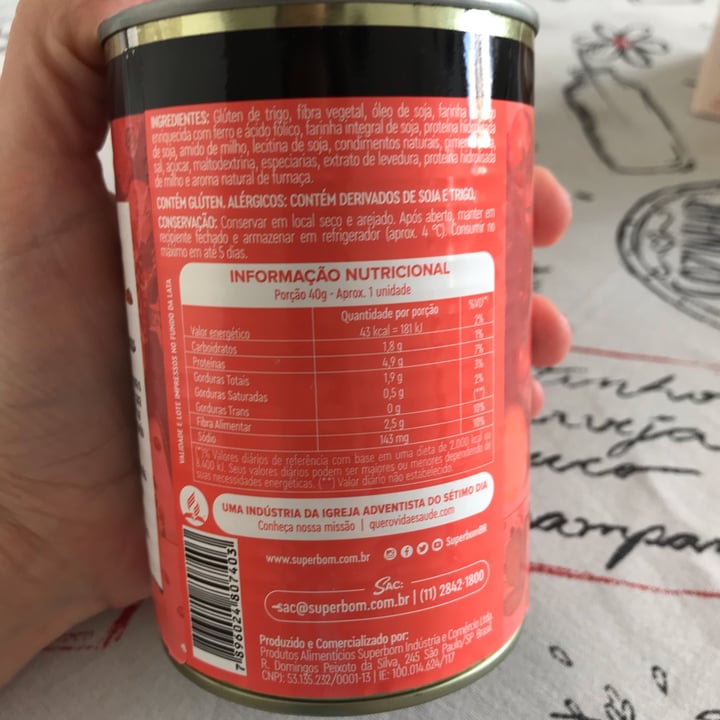 photo of Superbom Salsicha defumada vegetal shared by @emiliaaguiar on  13 May 2022 - review