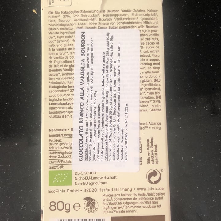 review photo of iChoc White Vanilla shared by @michelaseminara on 18 Apr 2022 - review