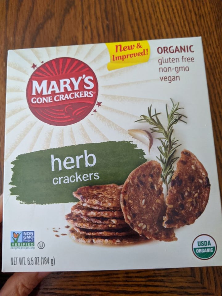 review photo of Mary's Gone Crackers Mary's Herb Crackers shared by @sschrecker on 30 Apr 2020 - review