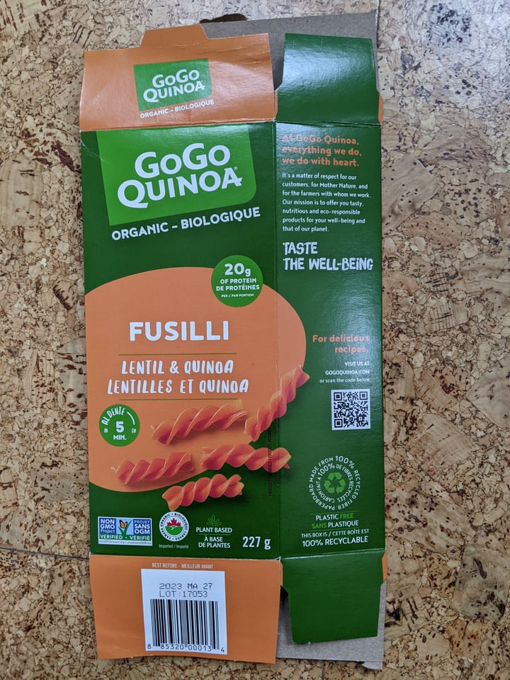 photo of GoGo Quinoa Fusilli lentil & quinoa shared by @lcaro on  04 Feb 2022 - review