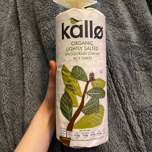 Organic Lightly Salted Wholegrain Low Fat Rice Cakes from Kallo - Vegan ...