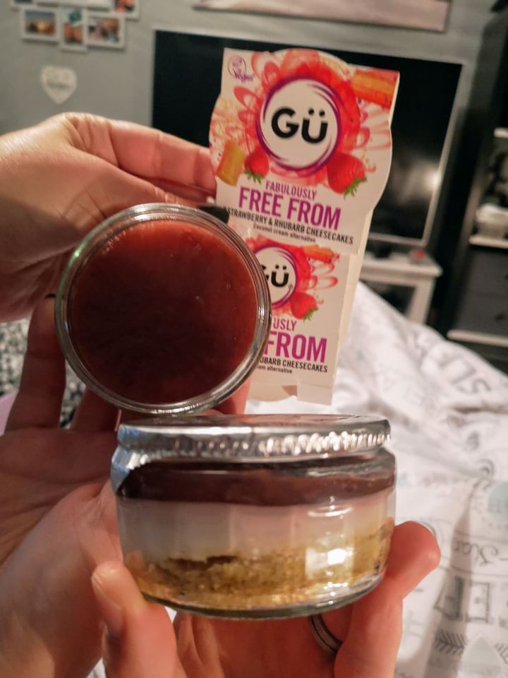 photo of Gü Free From Strawberry And Rhubarb Cheesecakes shared by @jrumsey on  18 Dec 2019 - review