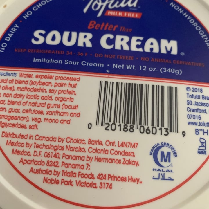 review photo of Tofutti Better than Sour Cream shared by @anagabyveg on 23 Oct 2020 - review