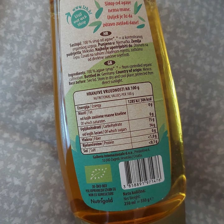 photo of Nutrigold Agave Syrup shared by @greenbeet on  25 Feb 2022 - review
