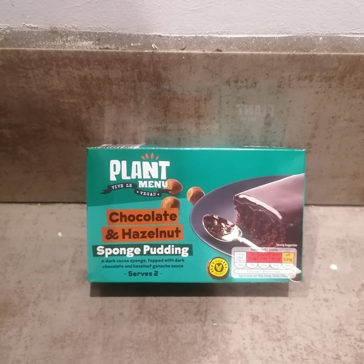 photo of Plant Menu Chocolate & hazlenut sponge pudding shared by @isabelless on  14 Feb 2022 - review