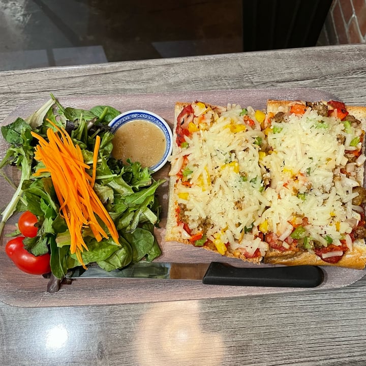 review photo of (Vegan Food Garden Grove) Inner Peace Cafe Supreme Pizza shared by @katfrench on 04 Oct 2021 - review