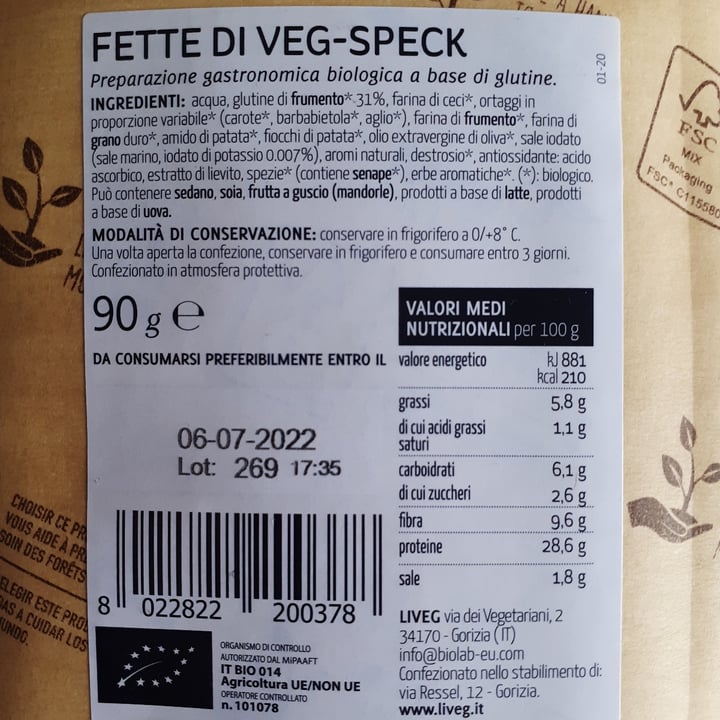 review photo of Liveg Fette di veg-speck shared by @marinaemma on 13 May 2022 - review