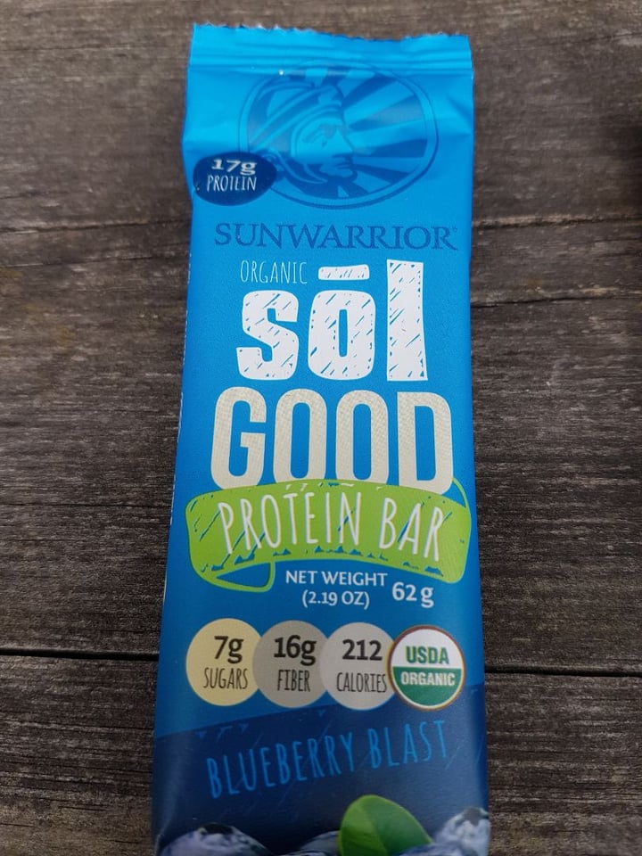photo of Sunwarrior (Food) Protein Bar Blueberry Blast shared by @b14h4m0n on  18 Jul 2019 - review