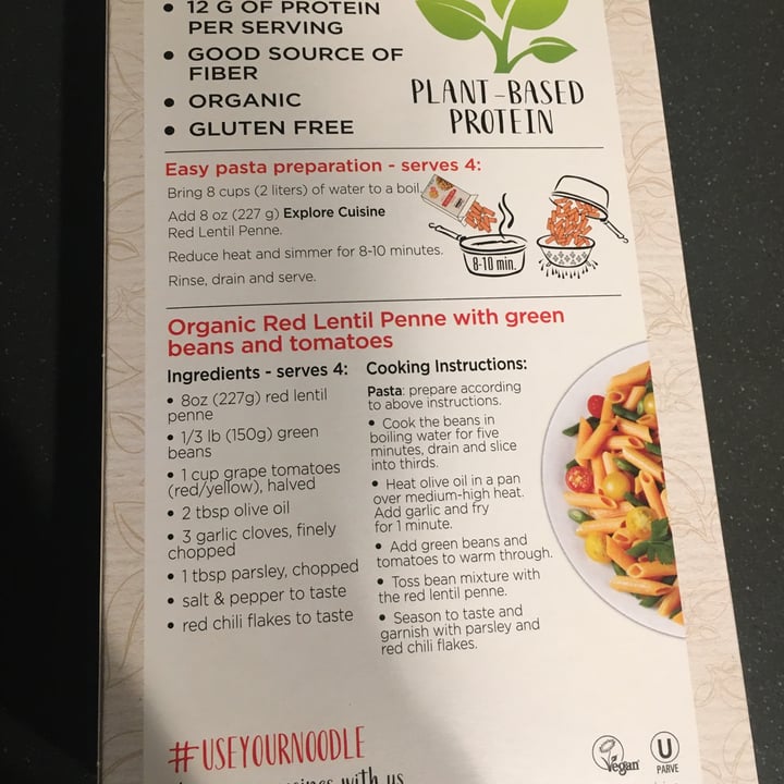 photo of Explore Cuisine Red Lentil Penne shared by @sedahere on  21 May 2021 - review