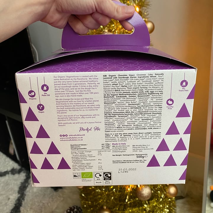 review photo of Mindful Bites Chocolate Panettone Veganettone shared by @marshallmarzia on 08 Dec 2021 - review