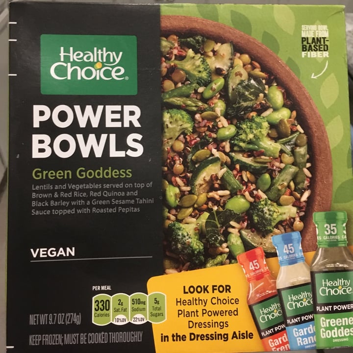 photo of Healthy Choice Power Bowl Green Goddess shared by @healthyveganfood101 on  05 Nov 2021 - review