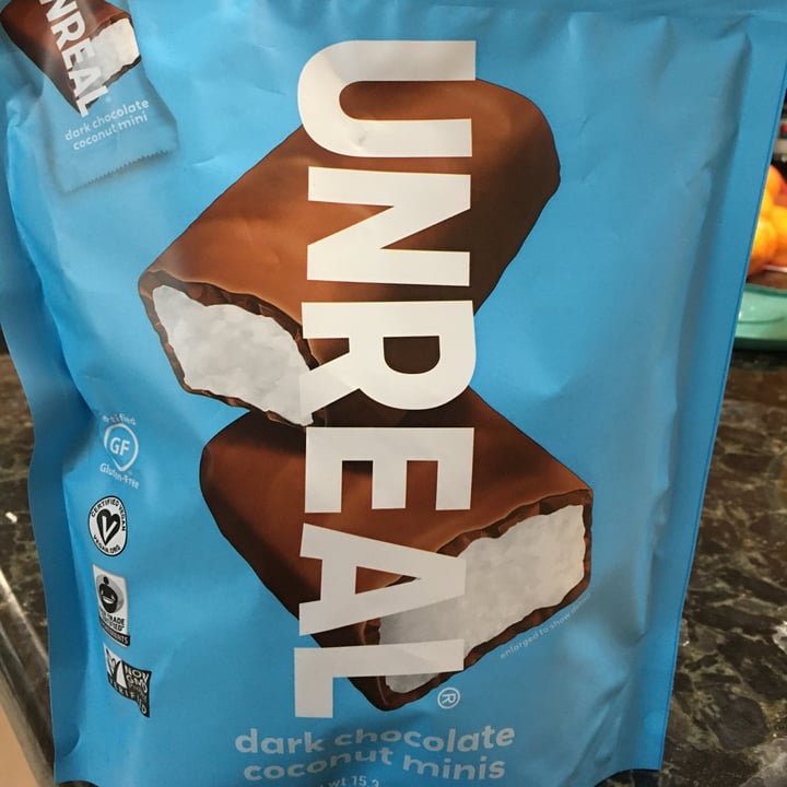 photo of UNREAL Dark chocolate coconut minis shared by @kartikkumarkansal on  02 Apr 2022 - review