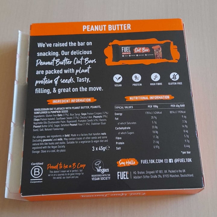 photo of Fuel 10k Peanut Butter Protein Oat Bar shared by @glitterball84 on  31 Jul 2022 - review
