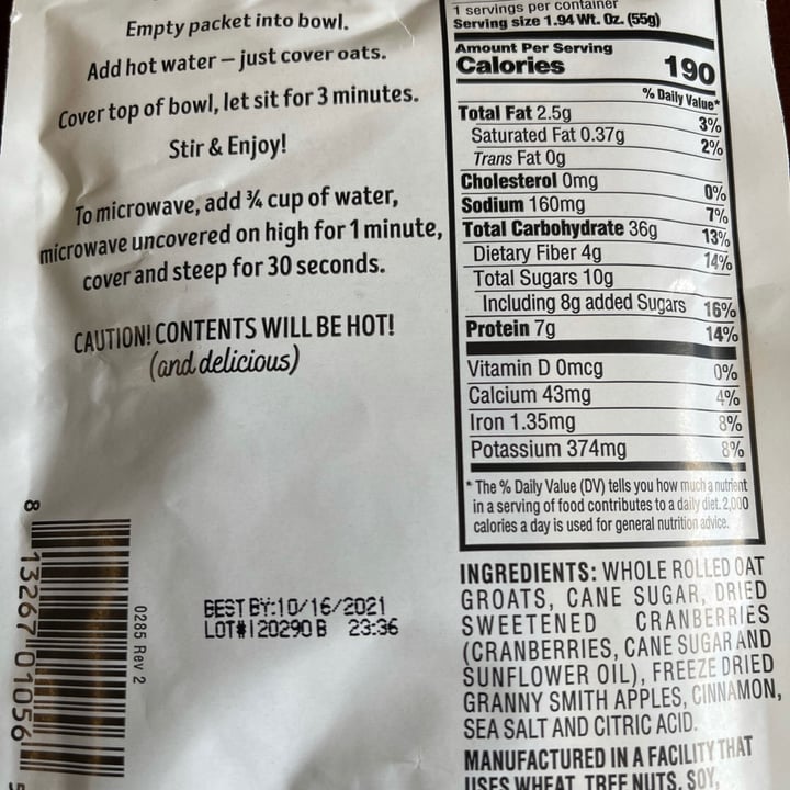 review photo of Umpqua Umpqua oats apple cranberry shared by @alisha764 on 11 Aug 2021 - review