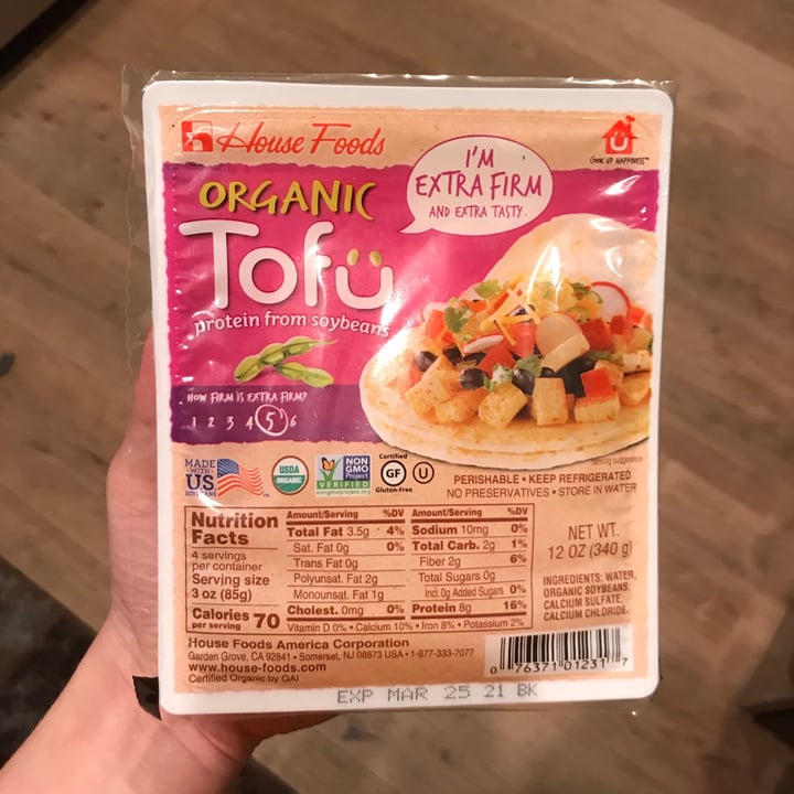 photo of House Foods Organic Extra Firm Tofu shared by @naruto on  01 Feb 2021 - review