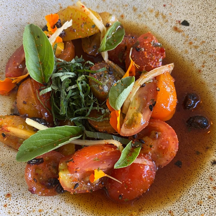 review photo of Chefs Warehouse at Maison Heirloom tomatoes with ponzu and black garlic shared by @kriscallyhenry on 25 Mar 2022 - review