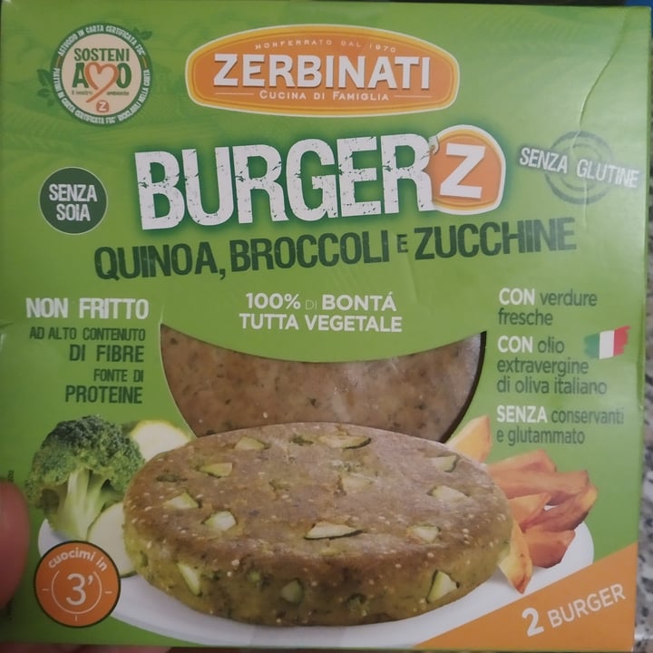 photo of Zerbinati Burger'Z Quinoa, Broccoli e Zucchine shared by @manuveg on  28 May 2022 - review