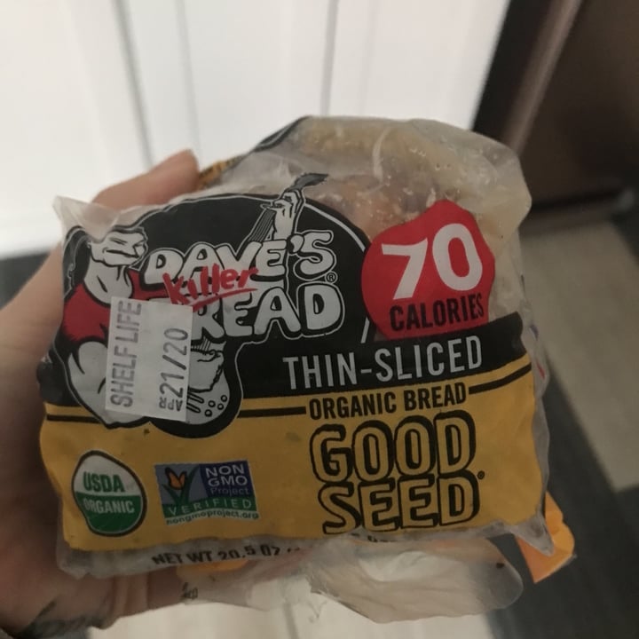 photo of Dave's Killer Bread Thin-Sliced Good Seed shared by @thevegansatanist on  26 Apr 2020 - review