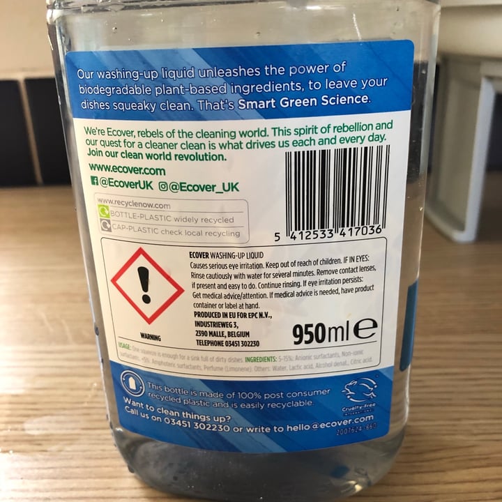 photo of Ecover Washing-up Liquid Camomille & Clementine shared by @berry-vegan on  15 May 2020 - review