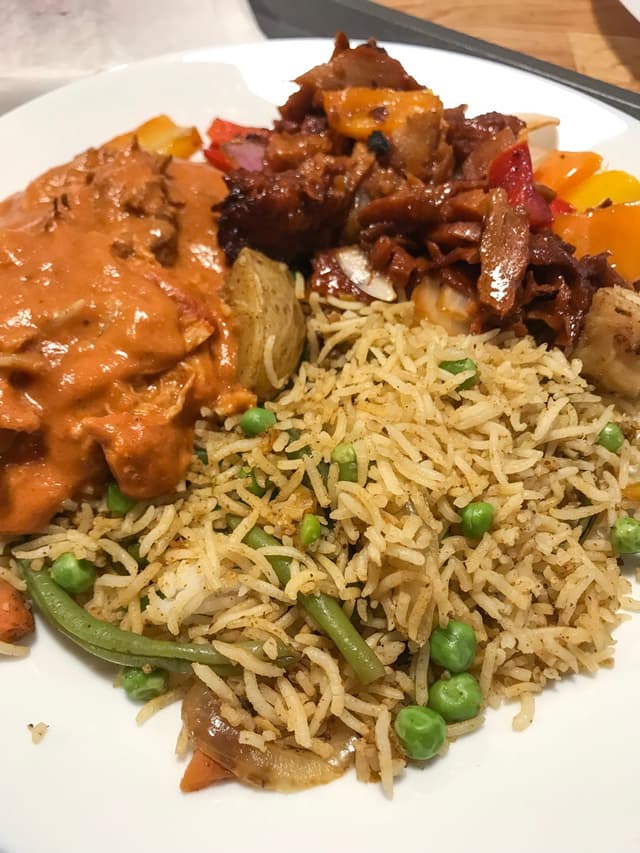 Photo of the dish “Vegetable Biryani, General Tao Chic’n and Butter Chic’n”