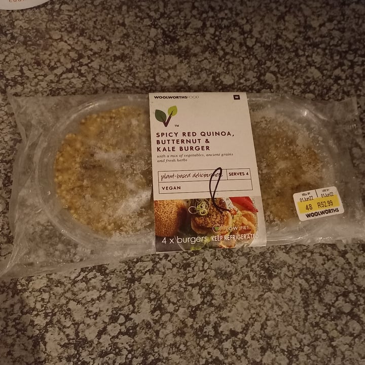 Woolworths Food Spicy Red Quinoa, Butternut and Kale burger Review