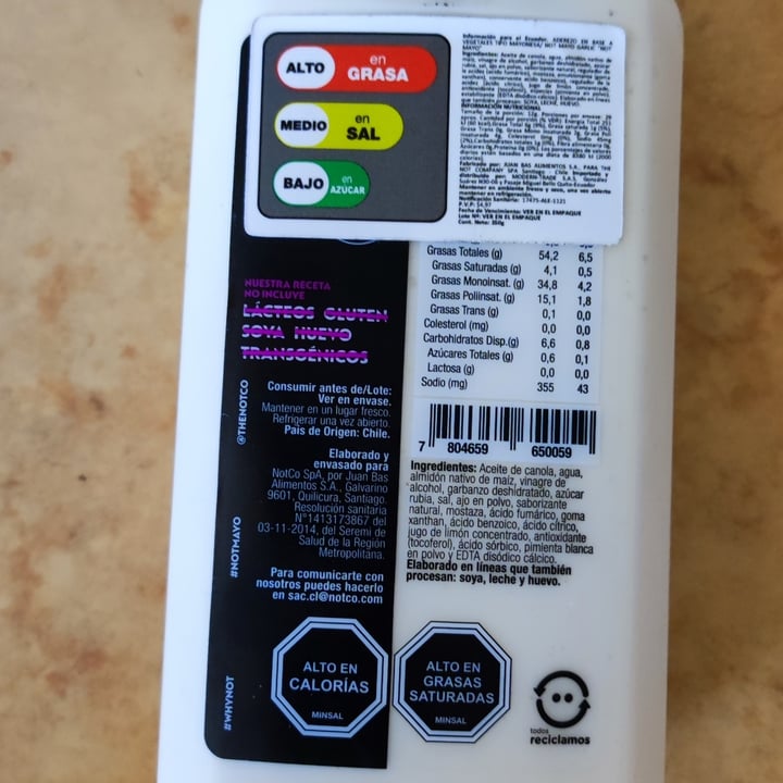 photo of NotCo Not Mayo Garlic shared by @tabattha on  28 Jun 2022 - review